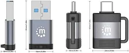 MANHATTAN 2 dalių rinkinys: TYPE-C į USB-A ir USB-A į TYPE-C adapteriai, 356329