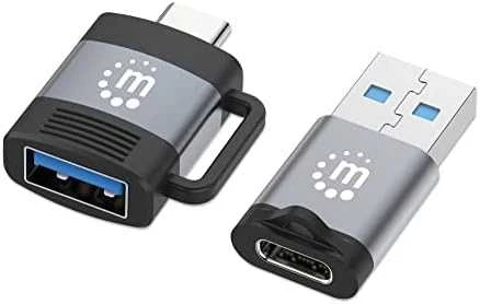MANHATTAN 2 dalių rinkinys: TYPE-C į USB-A ir USB-A į TYPE-C adapteriai, 356329