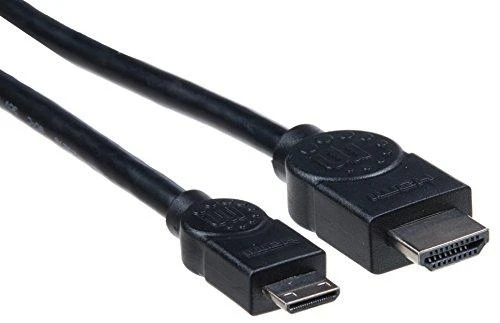 Intracom MANHATTAN High Speed HDMI Cable 1,8m juodas Mini HDMI 19 kontaktų kištukas HDMI 19 kontaktų kištukas nikeliuotos jungtys