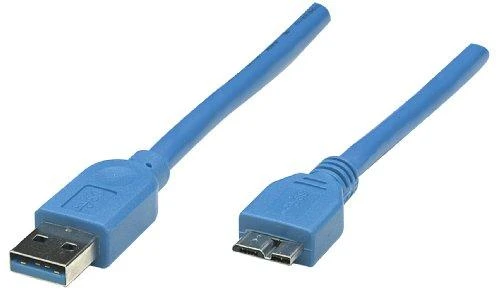 USB Manhattan USB-A - micro-B 2 m Mėlyna kabelis (325424)