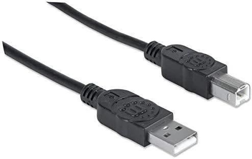 StarTech Manhattan USB 2.0 A/B USB kabelis 3 m USB A USB B Juoda