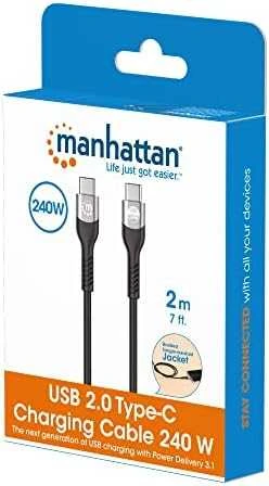 Kabelis USB Manhattan USB-C - USB-C 2 m Juodas (356367)