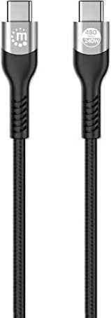 Kabelis USB Manhattan USB-C - USB-C 2 m Juodas (356367)
