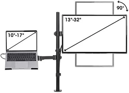 Laikiklis Intracom MANHATTAN Desktop Combo Mount su Monitorius Arm ir Nešiojamas kompiuteris Stovas nuo 13 iki 32 colių Monitorius iki 8kg ir nuo 10 iki 17 colių Nešiojamasis kompiuteris iki 8kg
