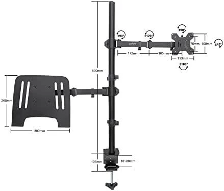 Laikiklis Intracom MANHATTAN Desktop Combo Mount su Monitorius Arm ir Nešiojamas kompiuteris Stovas nuo 13 iki 32 colių Monitorius iki 8kg ir nuo 10 iki 17 colių Nešiojamasis kompiuteris iki 8kg