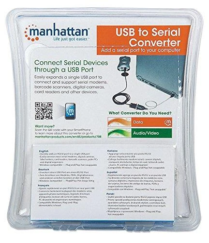 StarTech Intracom MANHATTAN USB į serijinį keitiklį jungia vieną serijinį įrenginį prie USB prievado lizdinės plokštelės
