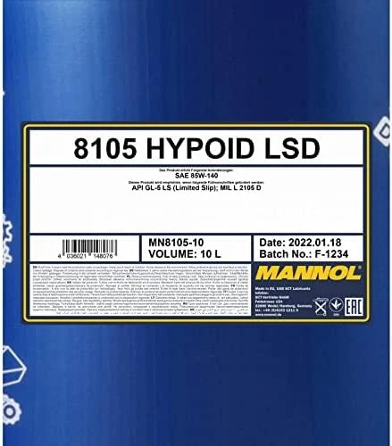 Mannol Alyva Hypoid LSD 85W/140 mechaninei pavarai (reduktoriams) 10 L