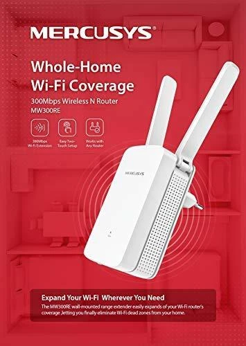 TP-Link „Mercusys“ | „Wi-Fi“ diapazono ilgintuvas | MW300RE | 802.11n | 2,4 GHz | 300 Mbit/s | be PoE | Antenos tipas: 3 išorinės