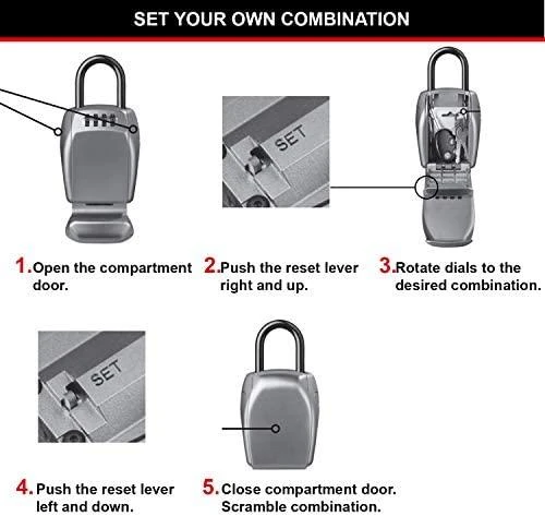 MASTER LOCK tvirtas raktų dėklas su kombinuota spyna ir kilpa 5414EURD