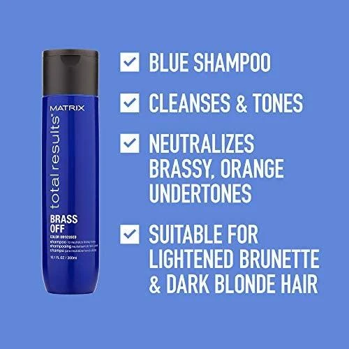 Šviesių plaukų šampūnas Matrix Brass Off Mėlyna Šampūnas 300ml