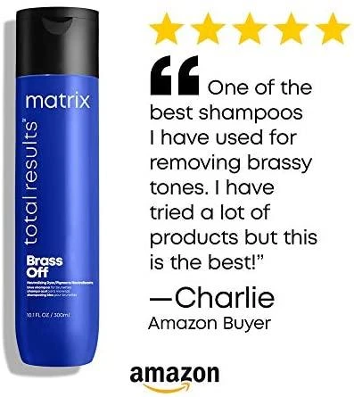 Šviesių plaukų šampūnas Matrix Brass Off Mėlyna Šampūnas 300ml