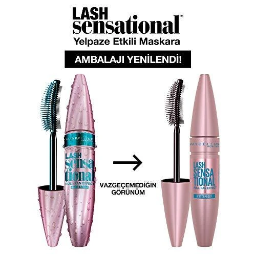 Maybelline Lash Sensational vandeniui atsparus blakstienų tušas su elastomeriniu dvipusiu lenktu šepetėliu 9,5ml