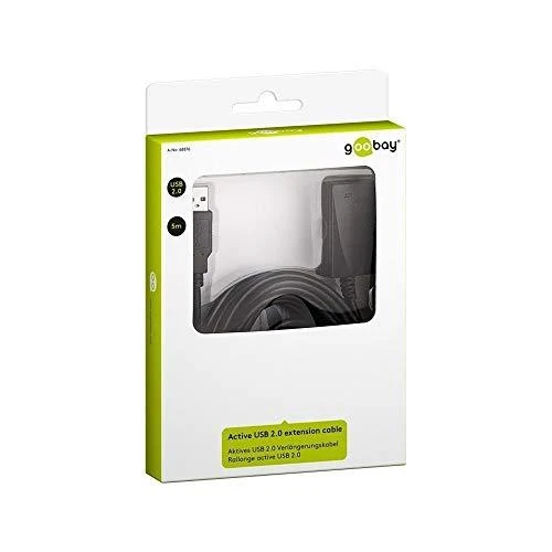 Goobay Goobay USB-A – USB-A USB laidas 5 m juodas (68876)