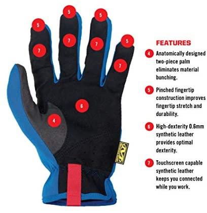Mechanix Wear Pirštinės Mechanix FastFit® XL dydis. Mėlynos. Rauktas rankogalis, dirbtinė oda, TrekDry®
