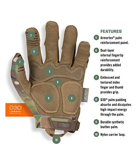 Mechanix Wear Pirštinės Mechanix M-Pact® 78 Multicam® S dydis. Velcro, TrekDry®, dirbtinė oda, delno, krumplių, Armortex®, pirštų apsauga, D30® apsauga nuo vibracijos