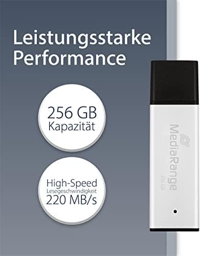 MediaRange USB-Stick USB 3.0 didelio našumo 256GB aliuminio