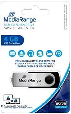 STICK 4GB MEDIARANGE MR907 B - Juodas - Sidabrinė
