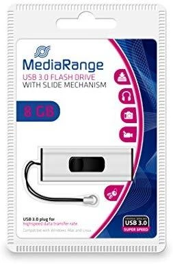 STICK 8GB MEDIARANGE MR914 3.2 Gen 1 Juodas/Sidabrinė