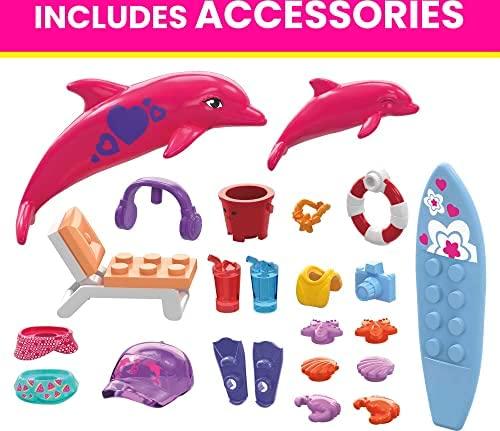Mega Bloks Mattel 121 dalių MEGA Barbie spalvų atskleidimo blokeliai Nuotykių su delfinais už5425