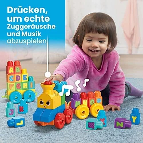 Rinkinys MEGA BLOKS ,,Grojantis traukinys" (50 det.)