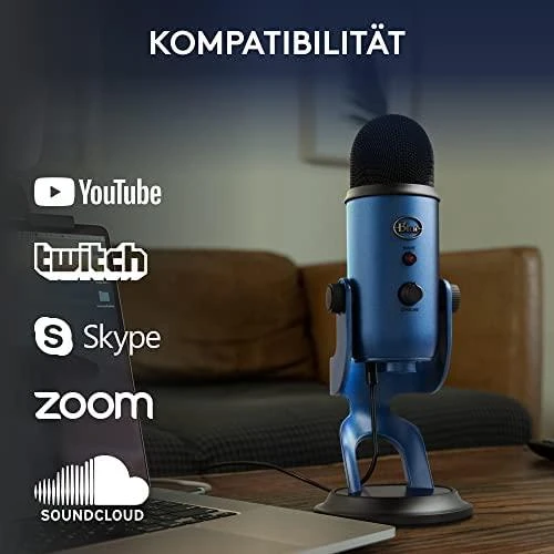 Blue Mėlyna Mikrofonas Mėlyna Yeti USB - Mėlyna spalva