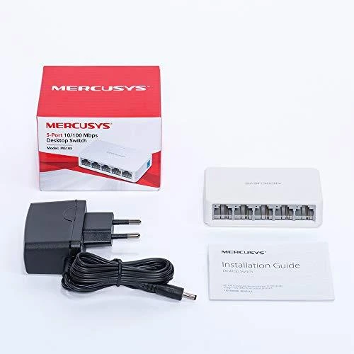 Šakotuvas „Mercusys“ | Komutatorius | MS105 | Nevaldomas | Stalinis | 10/100 Mbps (RJ-45) jungčių kiekis: 5 | Maitinimo šaltinio tipas: Išorinis