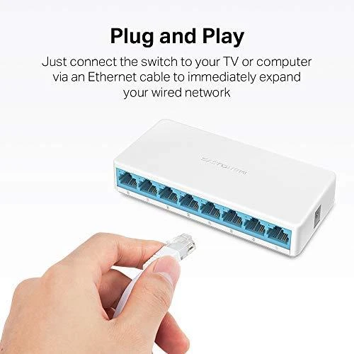 Šakotuvas TP-Link „Mercusys“ | Komutatorius | MS108 | Nevaldomas | Stalinis | 10/100 Mbps (RJ-45) jungčių kiekis: 8 | Maitinimo šaltinio tipas: Išorinis