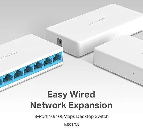 Šakotuvas TP-Link „Mercusys“ | Komutatorius | MS108 | Nevaldomas | Stalinis | 10/100 Mbps (RJ-45) jungčių kiekis: 8 | Maitinimo šaltinio tipas: Išorinis