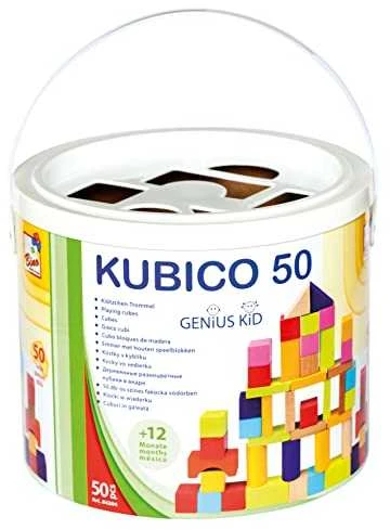 BINO Spalvotos medinės kaladėlės, 12 mėn+