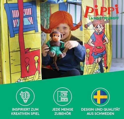 MICKI PIPPI Pliušinė beždžionėlė Nilsonas, 16 cm