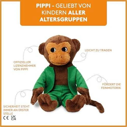 MICKI PIPPI Pliušinė beždžionėlė Nilsonas, 16 cm