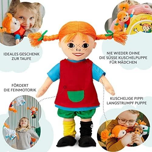Pippi Langstrump PIPPI Pliušinė Pepė Ilgakojinė, 40 cm