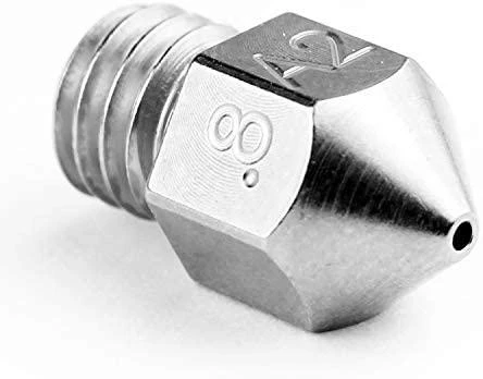 Micro Swiss – MK8 0.80mm padengtas A2 įrankiniu plienu, atsparus nusidėvėjimui antgalis (MakerBot, CraftBot, Creality CR10, Tevo Tornado)
