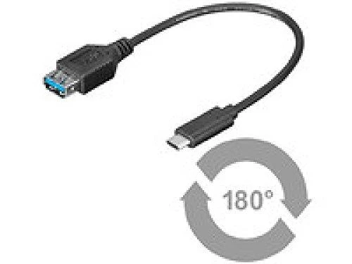 USB-C į USB-A laidas su pasukimo funkcija