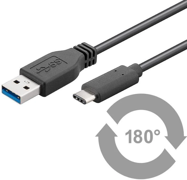 Kabelis USB MicroConnect USB-A - USB-C 0.5 m Juodas (USB3.1CA05)