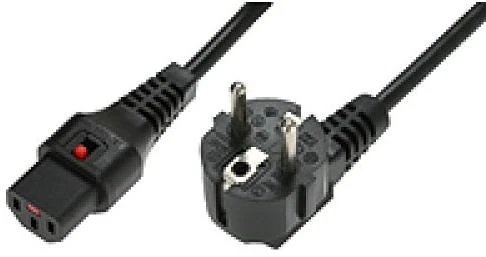 MicroConnect Assmann Electronic ASM IEC-EL249S maitinimo kabelis, R/A Schuko kištukas, HO5VV-F 3 X 1.00mm2 iki C13 IEC LOCK, 1m juodas