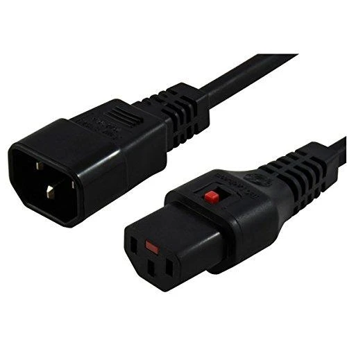 MicroConnect Assmann Electronic ASM IEC-PC1021 maitinimo kabelis, kištukas C14, Ho5VV-F 3 X 1.00mm2 iki C13 IEC LOCK, 2m juodas