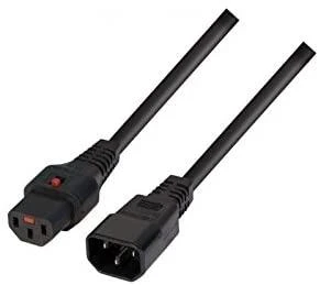MicroConnect Assmann Electronic ASM IEC-PC1022 maitinimo kabelis, kištukas C14, Ho5VV-F 3 X 1.00mm2 iki C13 IEC LOCK, 3m juodas