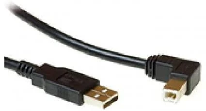 Kabelis USB MicroConnect USB-A - USB-B 2 m Juodas (USBAB2ANGLED2)