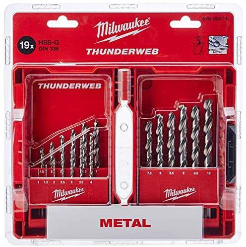 Milwaukee Thunderweb metalo grąžtų rinkinys 19 vnt.