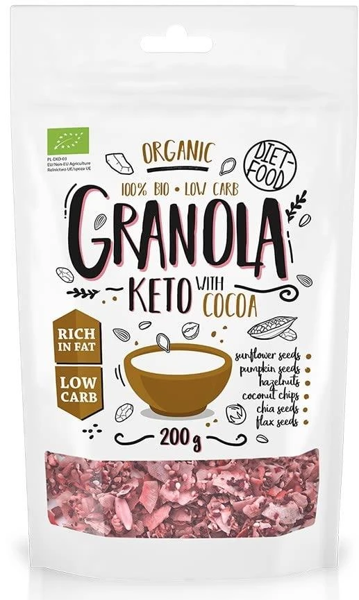 Ekologiška granola su kakava DIET FOOD, 200 g