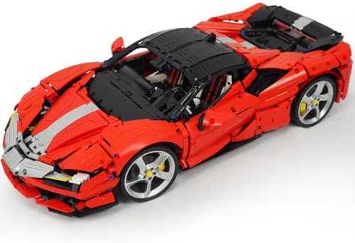 CaDA statybiniai blokai Nuotoliniu būdu valdomas automobilis 56 cm oranžinės spalvos automobilių lenktynės Mazda RX-7 3305 dalys RC