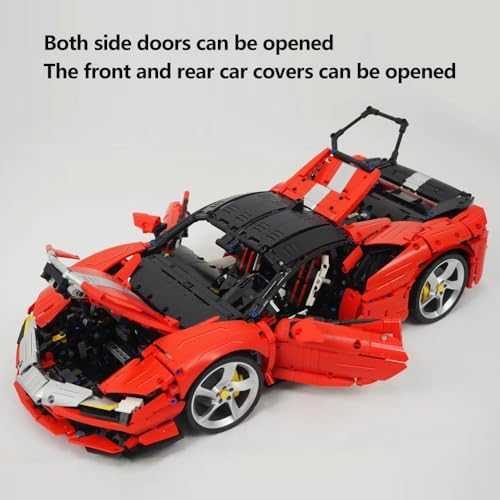 CaDA statybiniai blokai Nuotoliniu būdu valdomas automobilis 56 cm oranžinės spalvos automobilių lenktynės Mazda RX-7 3305 dalys RC