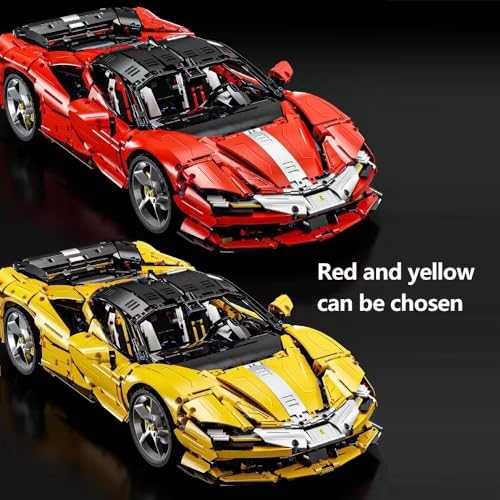 CaDA statybiniai blokai Nuotoliniu būdu valdomas automobilis 56 cm oranžinės spalvos automobilių lenktynės Mazda RX-7 3305 dalys RC