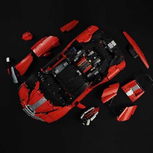 CaDA statybiniai blokai Nuotoliniu būdu valdomas automobilis 56 cm oranžinės spalvos automobilių lenktynės Mazda RX-7 3305 dalys RC