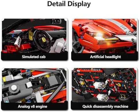 CaDA statybiniai blokai Nuotoliniu būdu valdomas automobilis 56 cm oranžinės spalvos automobilių lenktynės Mazda RX-7 3305 dalys RC