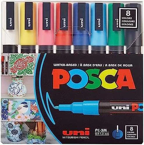 Marker. POSCA UNI PC-3M 8vnt. Set
