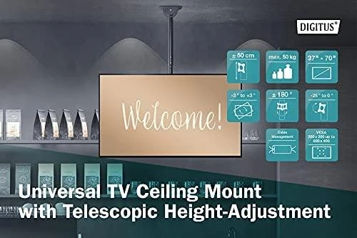 Assmann Electronic DIGITUS Monitorius/TV lubinis laikiklis 37-70inch 50kg max 560-910mm juodas