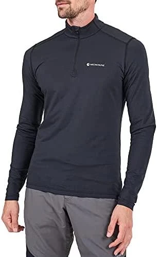 Vyriški termo marškinėliai Montane Dart Thermo Zip Neck - Juoda - M