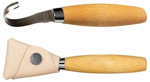 Šaukštų drožinėjimo peilis Morakniv® 162, lenkta geležtė 55x2,5mm. 15mm vidinis skersmuo. Dvigubi ašmenys, beržinė rankena